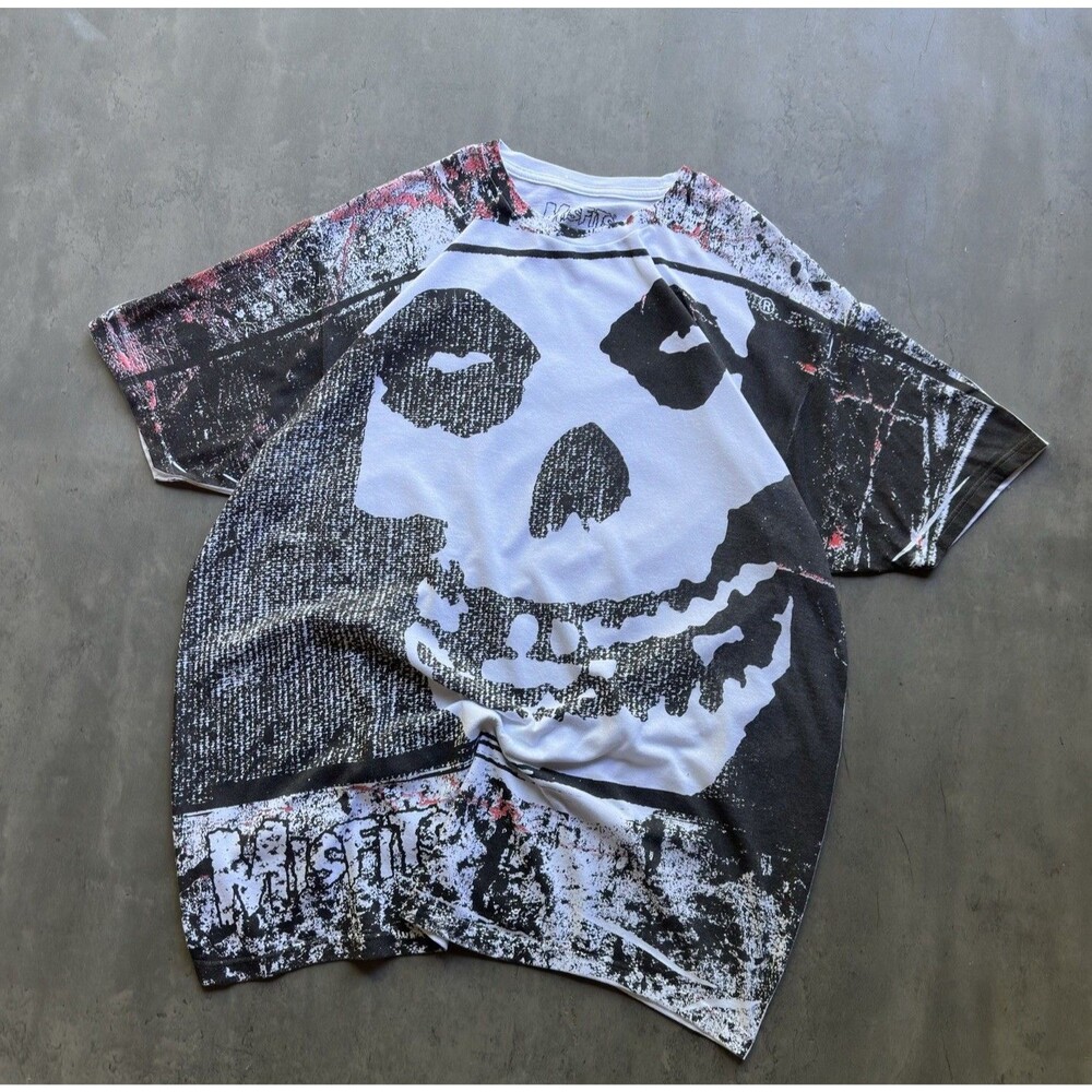 Misfits Skull Graphic T Shirt Mens 2XL Black White Punk Band Tee 2019 Rare
